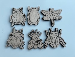 Lot de 6 jetons insectes