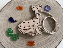 Carte à lacer : la baleine